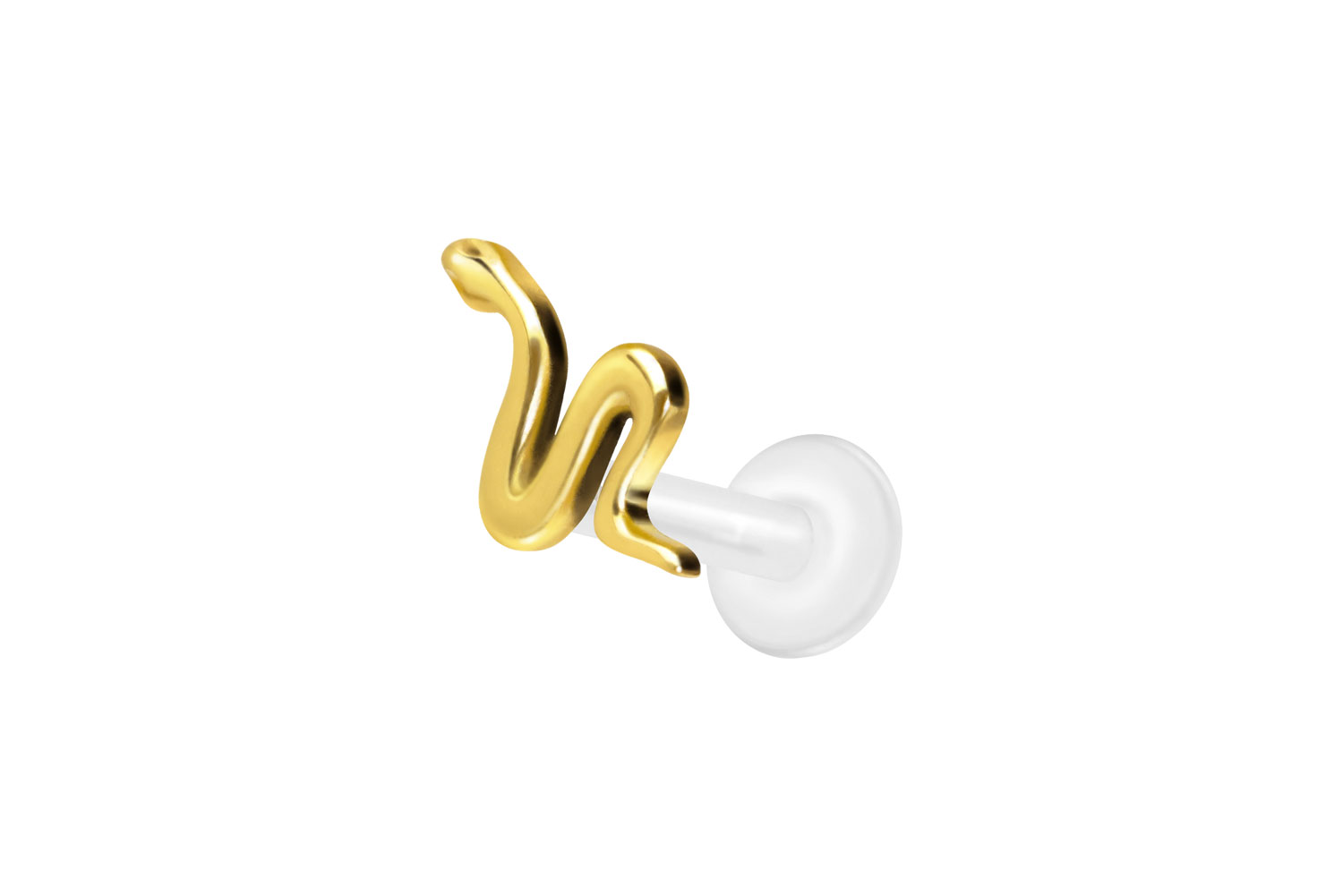 PTFE Labret Piercing mit Innengewinde + Titan-Aufsatz SCHLANGE